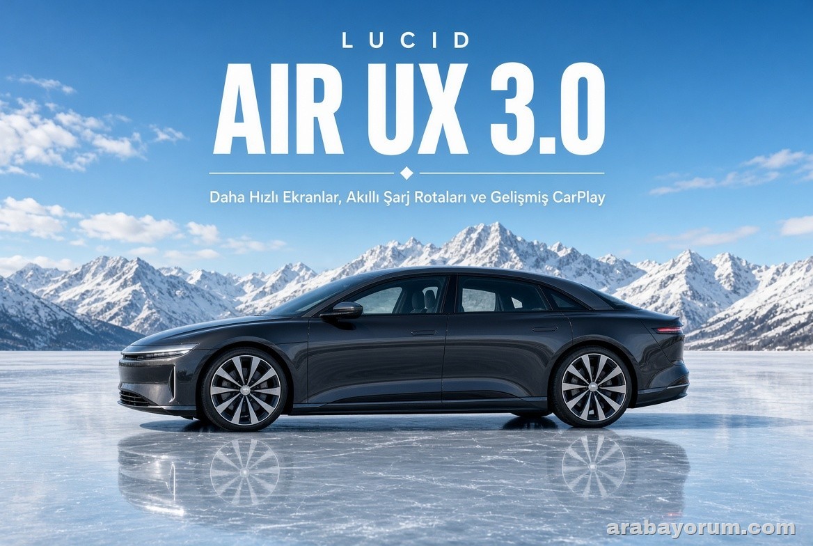 Lucid Air UX 3.0 Güncellemesi: Hızlı Ekranlar ve Akıllı Şarj Rotaları